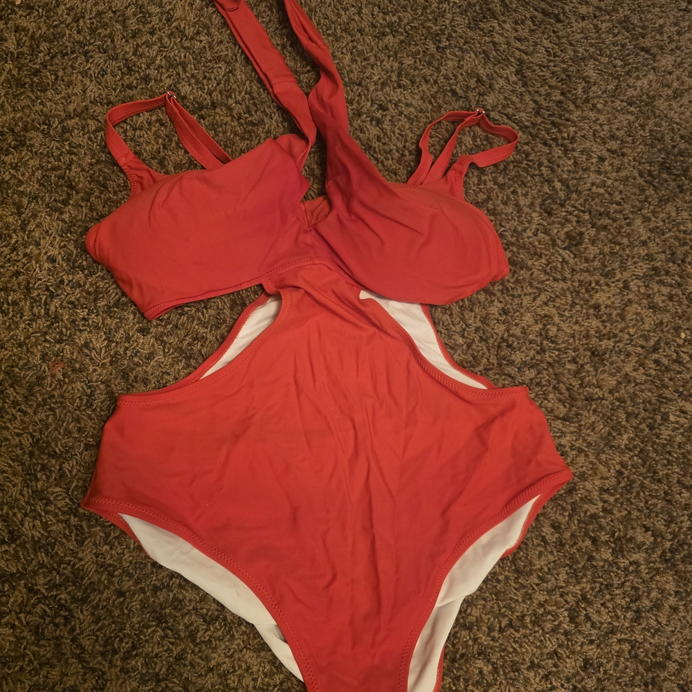 Womens Red One Piece Swimsuit